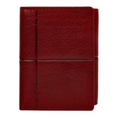Time Resistance Leather Trifold Wallet - Red Harvest