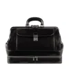 Time Resistance Men's Black Large Italian Leather Doctor Bag - The Master & Margarita In Black