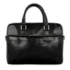 Time Resistance Men's Black Leather Briefcase Laptop Bag - Orlando In Black