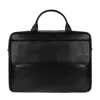 Time Resistance Men's Black Leather Briefcase Laptop Bag - The Sheltering Sky In Black