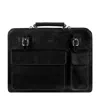 Time Resistance Men's Black Leather Large Satchel Bag Briefcase - The Prophet In Black
