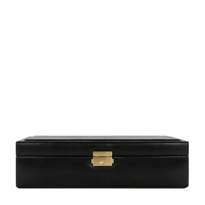 Time Resistance Men's Black Leather Watch Box, Watch Organizer - Herzog