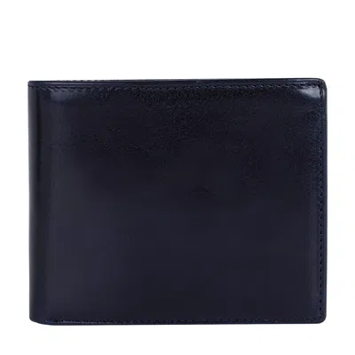 Time Resistance Men's Blue Leather Bifold Wallet - Daniel