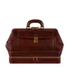 Time Resistance Men's Brown Large Italian Leather Doctor Bag - The Master & Margarita In Brown