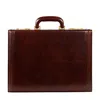 Time Resistance Men's Brown Leather Large Attaché Case Briefcase - A Legacy In Brown