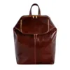 Time Resistance Men's Brown Leather Backpack - A Bend In The River In Brown