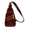 Time Resistance Men's Brown Leather Sling Bag - Catch Twenty Two In Brown