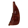 Time Resistance Men's Brown Leather Sling Bag Crossbody Bag - The Monk