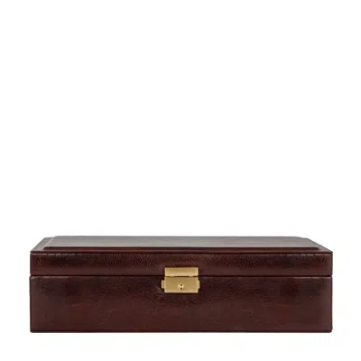 Time Resistance Men's Brown Leather Watch Box, Watch Organizer - Herzog