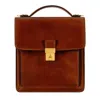 Time Resistance Men's Brown Small Cognac Leather Briefcase - Walden In Brown