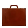 Time Resistance Men's Cognac Brown Leather Attaché Case Briefcase - A Legacy In Brown