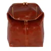 Time Resistance Men's Cognac Brown Leather Backpack - A Bend In The River In Brown