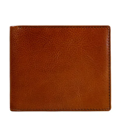 Time Resistance Men's Cognac Brown Leather Bifold Wallet - Daniel