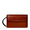 Time Resistance Men's Cognac Brown Leather Clutch Purse - Decameron In Brown
