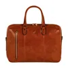Time Resistance Men's Cognac Brown Leather Convertible Briefcase Backpack - A Farewell To Arms