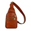 Time Resistance Men's Cognac Brown Leather Sling Bag - Catch Twenty Two In Brown
