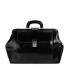 Time Resistance Men's Italian Black Leather Doctor Bag - Hamlet In Black
