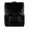 Time Resistance Men's Large Black Leather Backpack - The Odyssey In Black