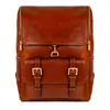 Time Resistance Men's Large Leather Backpack Cognac Brown - The Odyssey In Brown