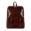 Time Resistance Men's Large Leather Backpack In Brown - The Divine Comedy In Brown