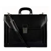Time Resistance Men's Large Leather Briefcase In Black - Invisible Man In Black