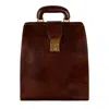 Time Resistance Men's Leather Backpack In Brown - A Brief Story Of Time In Brown