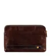 Time Resistance Men's Brown Leather Clutch - Ulysses In Brown