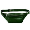 Time Resistance Men's Leather Sling Bag Belly Bag In Green - Independent People In Green