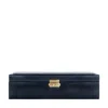 Time Resistance Men's Navy Blue Leather Watch Box, Watch Organizer - Herzog In Blue