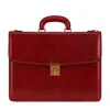 Time Resistance Men's Red Leather Briefcase - The Sound Of The Mountain In Red
