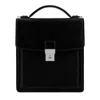 Time Resistance Men's Small Black Leather Briefcase - Walden In Black