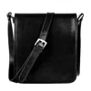 Time Resistance Men's Small Leather Messenger Bag In Black - On The Road In Black
