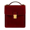 Time Resistance Men's Small Red Leather Briefcase - Walden In Red