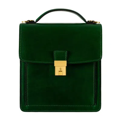 Time Resistance Small Leather Briefcase For Women In Green - Walden
