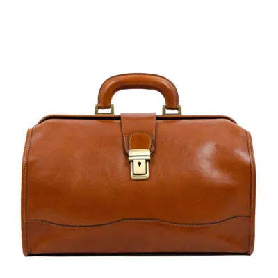 Time Resistance Small Leather Doctor Bag For Women - David Copperfield - Cognac Brown Matte