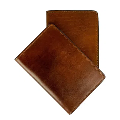Time Resistance Small Leather Passport Holder For Women In Brown - Gulliver's Travels