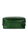 Time Resistance Small Leather Toiletry Bag In Green - Four Past Midnight In Green