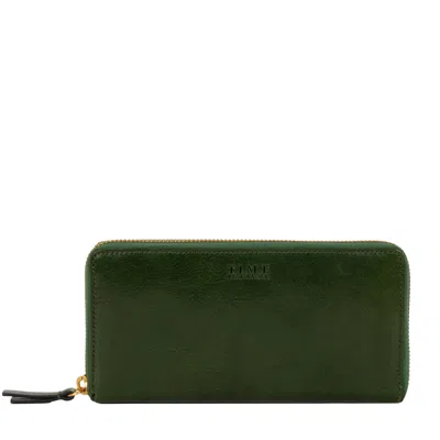 Time Resistance Women's Leather Continental Wallet - Excellent Women - Green