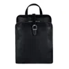 Time Resistance Womens Convertible Leather Backpack Shoulder Bag Black - Clarissa In Black
