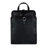 Time Resistance Womens Convertible Leather Backpack Shoulder Bag In Black - Clarissa In Black