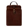 Time Resistance Womens Convertible Leather Backpack Shoulder Bag In Brown - Clarissa In Brown