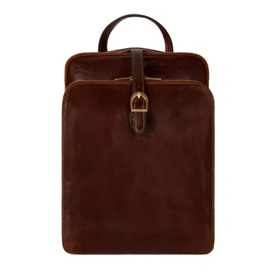 Time Resistance Womens Convertible Leather Backpack Shoulder Bag In Brown - Clarissa
