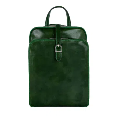 Time Resistance Womens Convertible Leather Backpack Shoulder Bag In Green - Clarissa