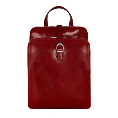 Time Resistance Womens Convertible Leather Backpack Shoulder Bag In Red - Clarissa