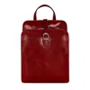 Time Resistance Womens Convertible Leather Backpack Shoulder Bag Red - Clarissa In Red