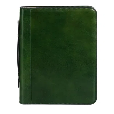 Time Resistance Womens Green Leather Portfolio With Binder - Joy In The Morning