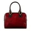Time Resistance Womens Leather Barrel Bag In Red - Little Dorrit In Red
