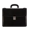 Time Resistance Womens Leather Briefcase In Black - The Sound Of The Mountain In Black