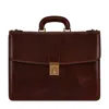 Time Resistance Womens Leather Briefcase In Brown - The Sound Of The Mountain In Brown
