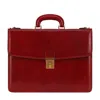 Time Resistance Womens Leather Briefcase In Red - The Sound Of The Mountain In Red